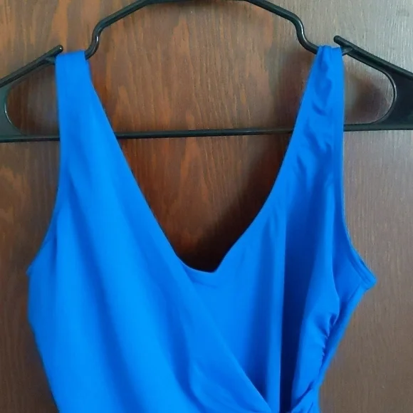 Roxanne Blue Cinch Waist Middle One Piece Swimsuit Size 10/ 34D - Picture 3 of 12